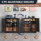 BESFUR Metal Storage Cabinet with Doors and Shelves, for Home, Office, Garage - Black