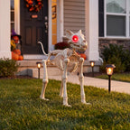 Way To Celebrate Animated Skeleton Cat Halloween Decoration, Beige, 60 in