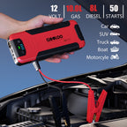 GOOLOO Car Battery Jump Starter, 4500A Peak Portable Jump Box(up to 10L Gas or 8L Diesel) with Quick Charge, GE4500 12V Jumper Pack with LED Light