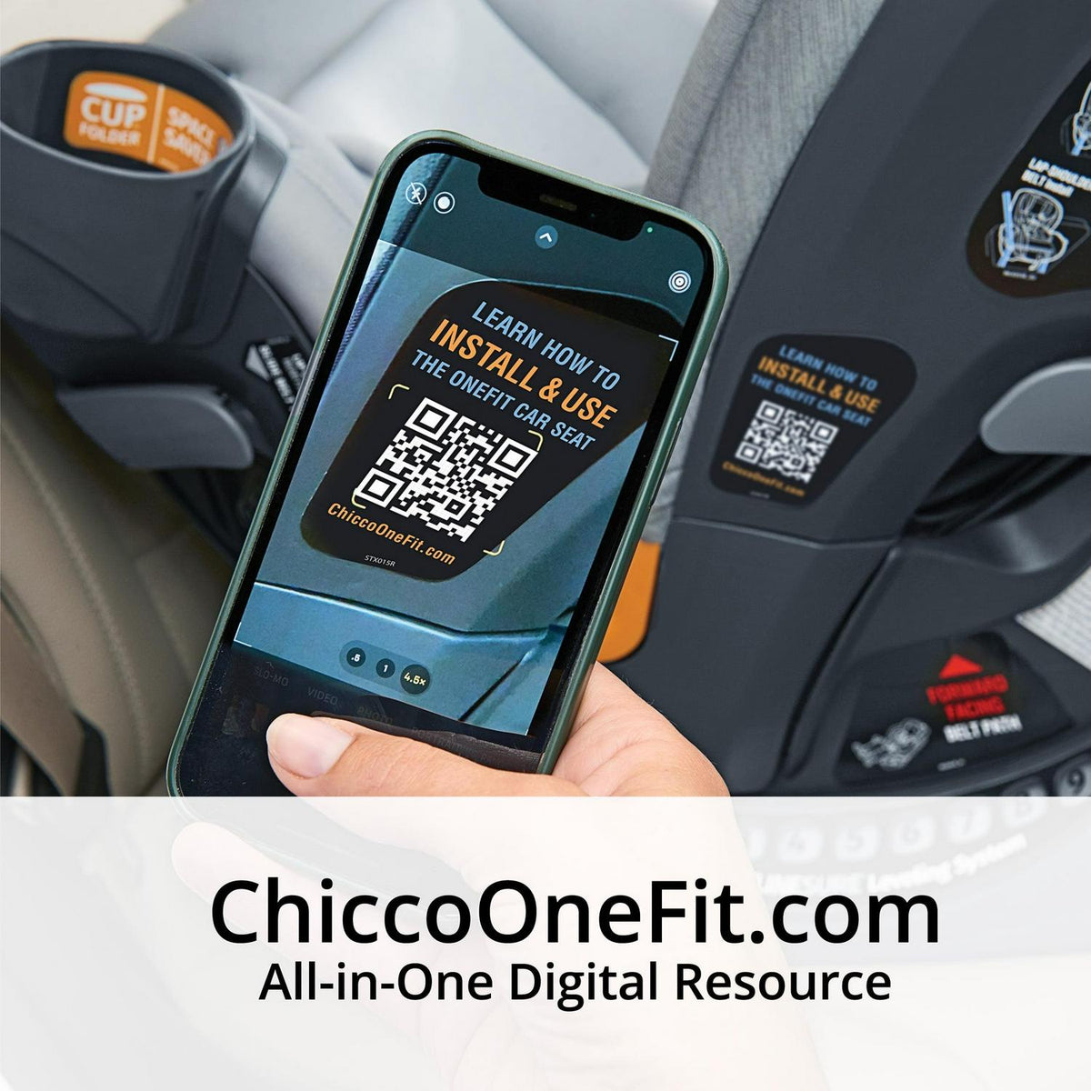 Chicco OneFit ClearTex All-in-One Car Seat, Slate - 00079741040070