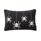 My Texas House Halloween Hanging Spiders Oblong Decorative Pillow, Black and Ivory, 14" x 20"