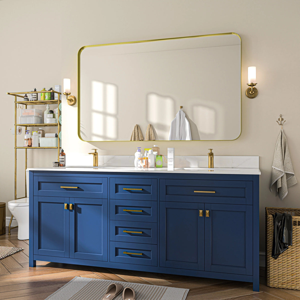 Aluminum Alloy Rounded Corner Wall Vanity Mirror
