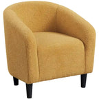 Yaheetech Boucle Upholstered Barrel Accent Chair - Club-Style Armchair