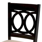 Contemporary 4-Piece Dining Chair Set With Fabric Upholstery - Espresso Brown