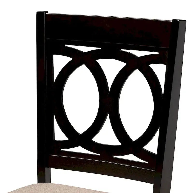 Contemporary 4-Piece Dining Chair Set With Fabric Upholstery - Espresso Brown