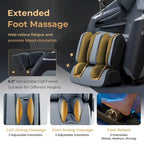 Costway Full-Body SL-Track Zero Gravity Massage Chair - Black + Grey/White + Grey