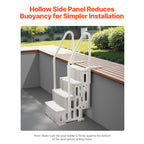 KFFKFF 4-Step Above Ground Pool Ladder, Anti-Slip Pool Steps with Dual Handrails, Supports 400 lbs, Fits 48-54" Inground & Above-Ground Pools, Creamy