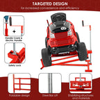 Easy Lawn Mower Lift for Riding Tractors, 800 lbs Capacity Lawn Tractor Lifter, 45° Adjustable Tilt, Universal Ride-on Mower Cleaner Aid, Red