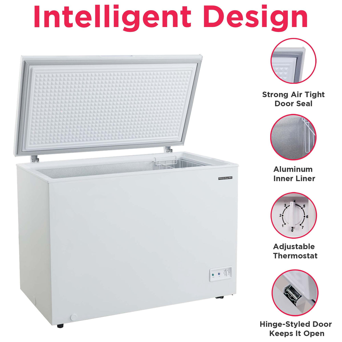 Frigidaire 10 Cu. ft. Chest Freezer, White Garage Ready Deep Freezer for Basement, Kitchen, Bulk Food Storage