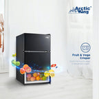 Arctic King Two-Door Mini Fridge With Freezer, 3.2 Cu. Ft., Stainless Steel