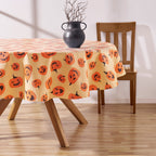 Way To Celebrate Halloween PEVA Tablecloth, Indoor & Outdoor Table 70" Round - Pumpkin Toss