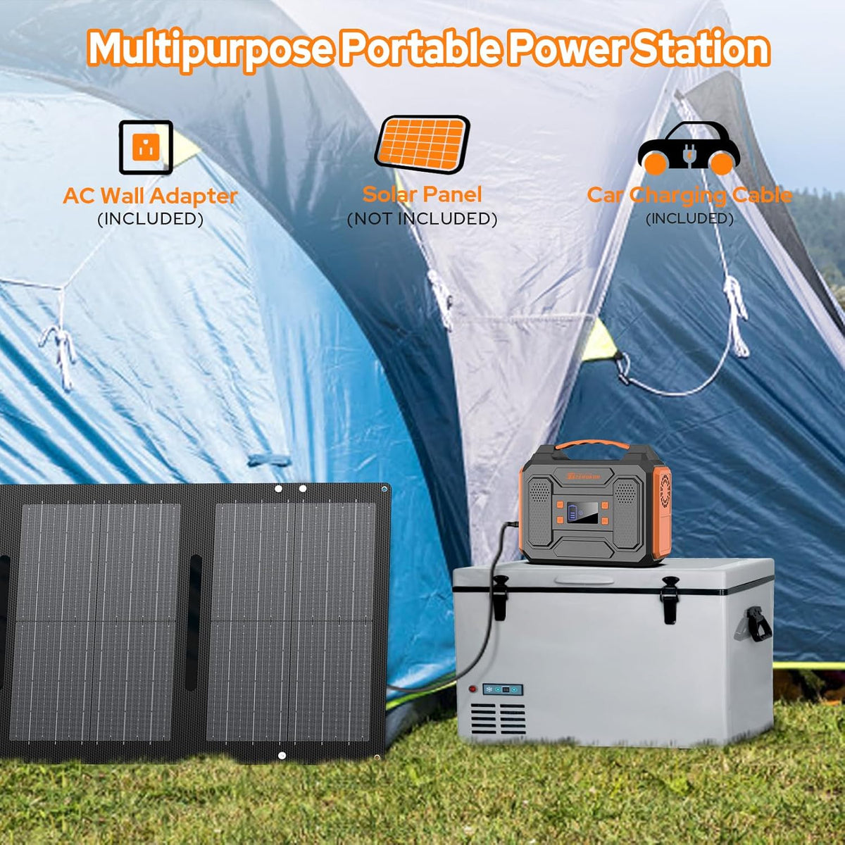 ZeroKor Solar Generator Kit 300W With 40W Solar Panel And 110V AC Outlet