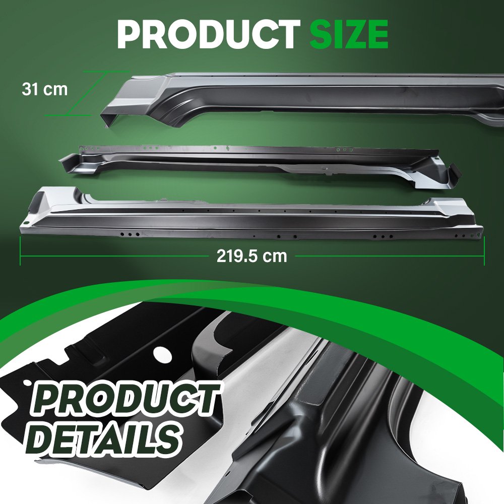 Rocker Panels for 2009-2014 Ford F-150 Super Cab (Extended Cab) Pickup, Left and Right Sides, Steel Factory-Style Replacement Panels