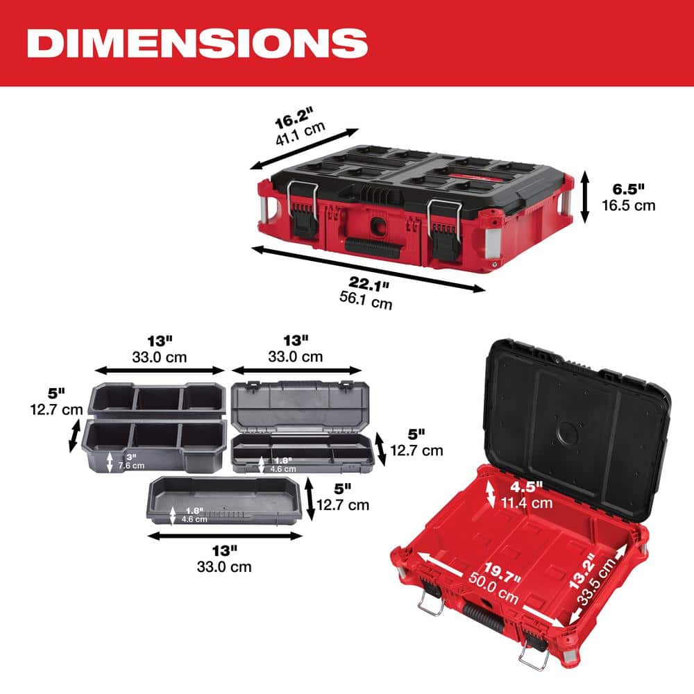 Milwaukee PACKOUT 22 in Rolling, Large and Medium Tool Box - 8426-8425-8424