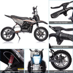 Kids Electric Dirt Bike 36V 350W, 15.5 MPH, Age 8-16, 175 lbs Max Load