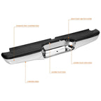 Labwork Rear Step Bumper Kit Fit for 1995-2004 Toyota Tacoma Truck Pickups, Chrome Stainless Steel