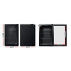 Devanti 70L Glass-Door Bar Fridge, Black