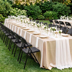 WASUHE 4 Pack Black Folding Chairs with Enhanced Iron Frame, Stackable Plastic Folding Chairs for Party, Wedding, Meeting Room, Weight Capacity 350