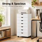 Alvantor 5/7-Drawer Storage Cabinet with Rolling Wheels, Lockable Casters, Spacious Drawers & Top Shelf for Office & Home
