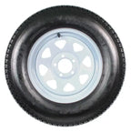 Trailer Tire & Wheel Combo ST205/75D15 Load Range C White Spoke Rims 2-Pack