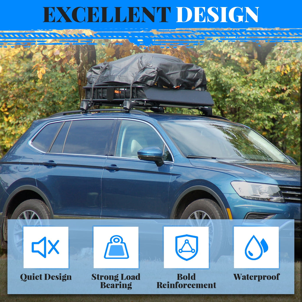 HECASA Upgrade Adjustable Roof Rack Cargo Carrier with Extension,64" x 39" x 6'' Universal, 250LBS Weight Capacity Heavy Duty Steel Car SUV ,Top