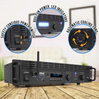 Pyle 2-Channel 2000W Bridgeable Rack-Mount Pro Audio Amplifier