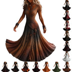 KICILVS Gothic Clothes For Women Black Spiderweb And Spider Print Flowing V Neck Long Maxi Dress Halloween Cosplay Gothic Party Dress