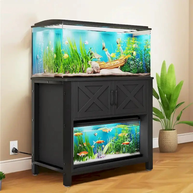 Moasis Aquarium Stand Cabinet For 40-50 Gallon Fish Tanks With Built-In Power Outlets