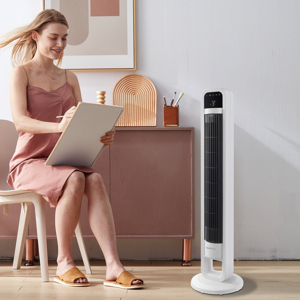 OmniBreeze Tower Fan With Internal Oscillation And Wi-Fi