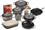 20-Piece Enameled Cast Iron Cookware Set With 10.25-Inch Skillet And 1.75-Quart Saucepan