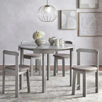 Tobey Harrisburg 5-Piece Round Dining Set, Table 29.6H x 41.3W x 41.3D, Chair 28.75H x 16.5W x 16.5D