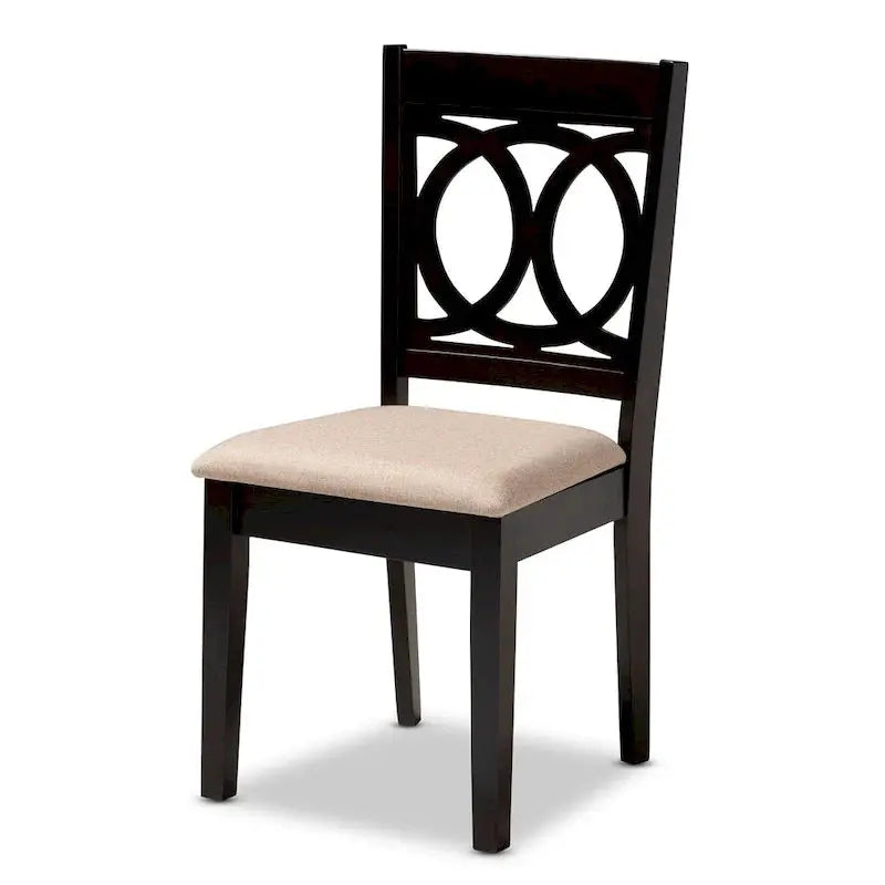 Contemporary 4-Piece Dining Chair Set With Fabric Upholstery - Espresso Brown