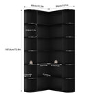 Homfa 73.9” Tall Corner Bookshelf, 6 Tier L-Shaped Large Display Bookcase with Curved Edges for Living Room Home Office Study, Black