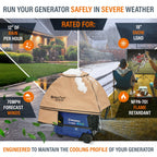 GenTent Inverter Kit - Running Cover for Fully Encased Generators - Flame Retardant, Waterproof Vinyl (Extreme - Tan) Generator Tent