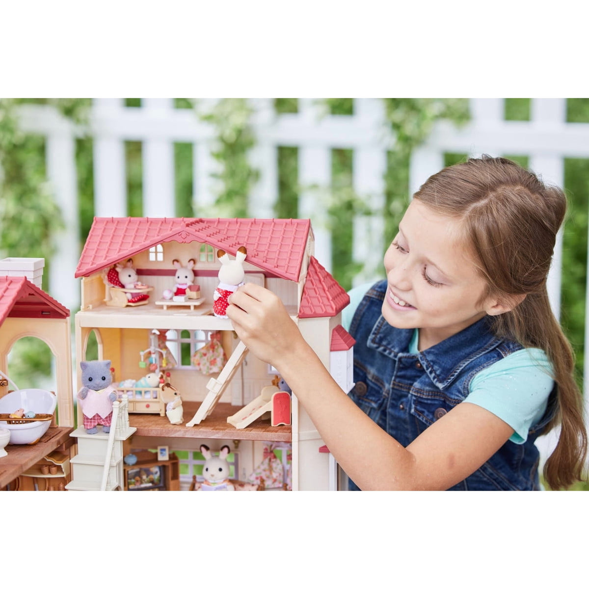 Calico Critters Red Roof Country Home - Secret Attic Playroom, Dollhouse Playset