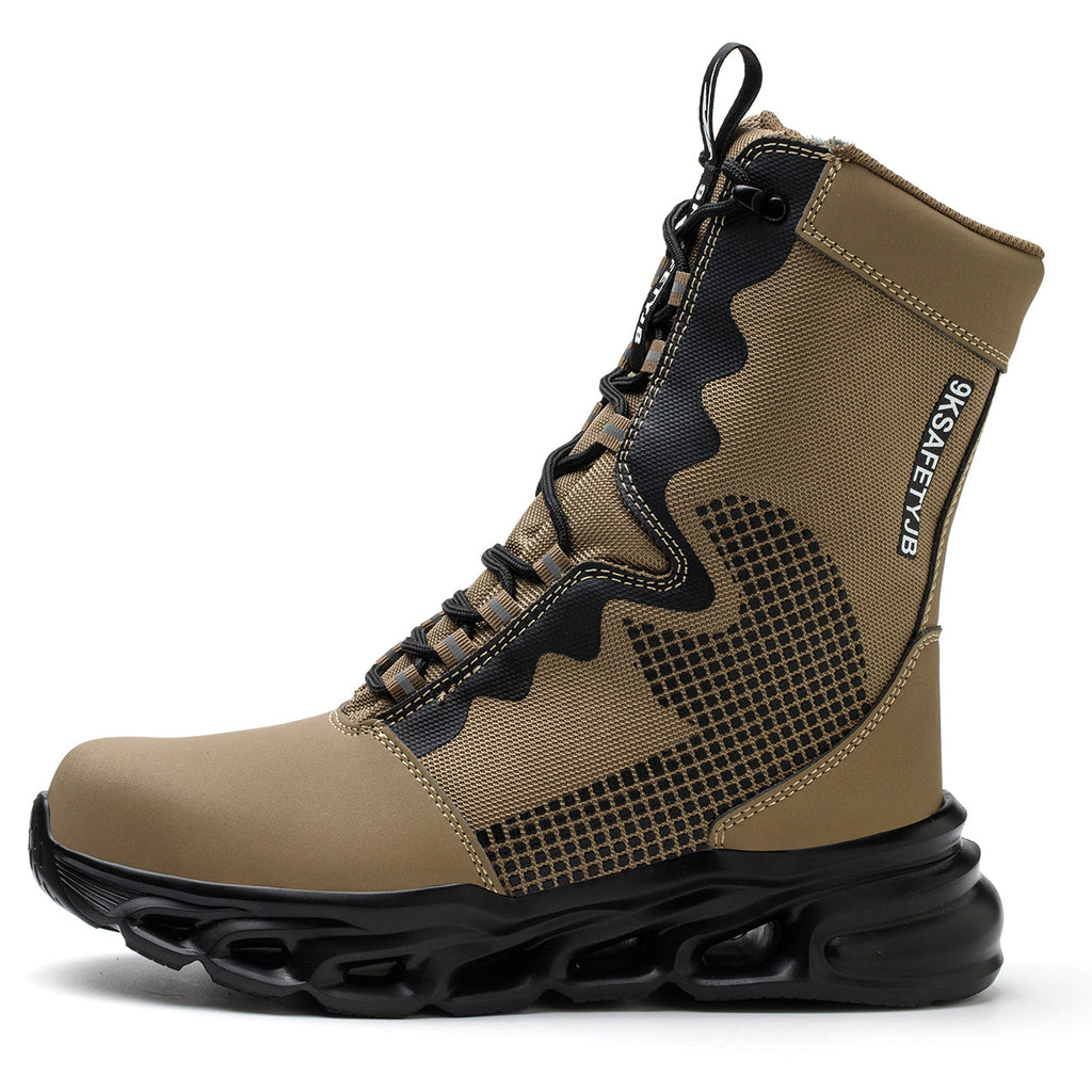 Extra High Top Leather Steel Toe Boots