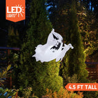 Joyfy 4.5 FT Halloween Inflatable Decorations Outdoor Scary Flying Ghost Broke Out from Window with Built-in LED Blow Up Inflatable for Window Decoration Yard Garden Lawn Decor
