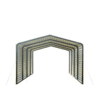 All-Steel Carport 12 ft x 20 ft, Fully Enclosed Sides - CP1220F