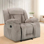 Heated Massaging Recliner Chair, 65L x 37W x 41H