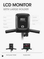 Recumbent Exercise Bike With Pulse Monitor And Tablet Holder - 8-Level Magnetic Resistance, 300 lbs Capacity