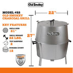 Old Smokey 22 Inch Portable Charcoal Grill - #22