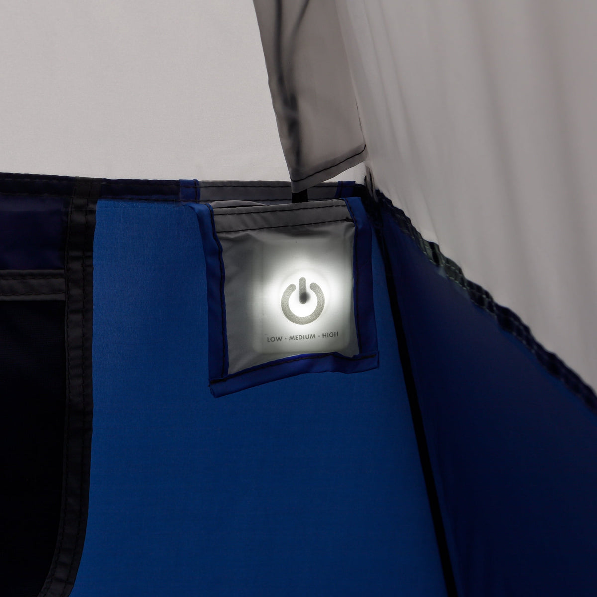 Ozark Trail 8 ft x 7 ft 4-Person Instant Cabin Tent with LED Lighted Hub, Blue/Gray, 19 lb