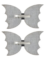 Way to Celebrate Halloween Mini Bat Bow Hair Clip Set, Black, 2 Pieces, Alligator Hair Clip