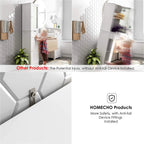 Homfa Tall Narrow Bathroom Storage Cabinet With Door And Drawer, 15.7in L x 11.8in W x 67in H, White