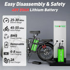 Tomofree Folding Electric Bike For Adults, 1200W, 48V 20Ah, 16 x 3in Tire, 330lbs, Black - T1