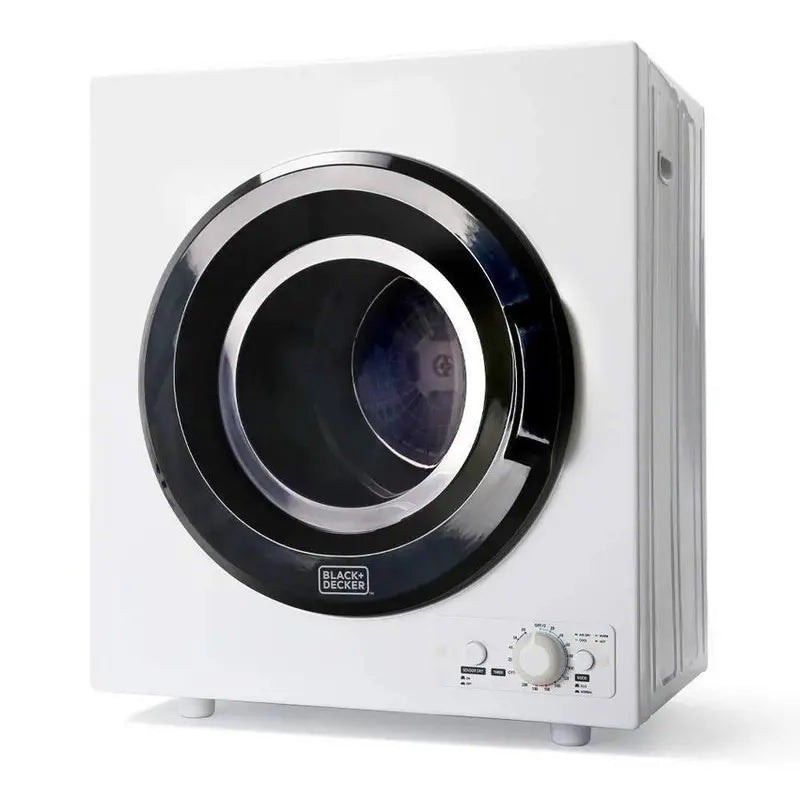 BLACK+DECKER Compact Portable Dryer 3.5 Cu. Ft. White And Black Finish