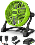 Greenworks 24V 10in 5-Speed Fan 500 CFM With 2.0Ah USB Battery And Charger