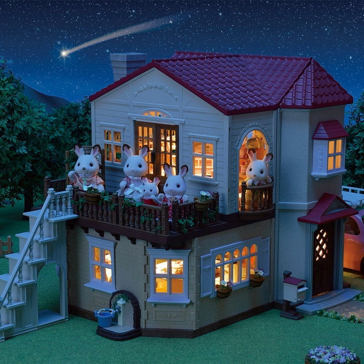 Calico Critters Red Roof Country Home - Secret Attic Playroom, Dollhouse Playset
