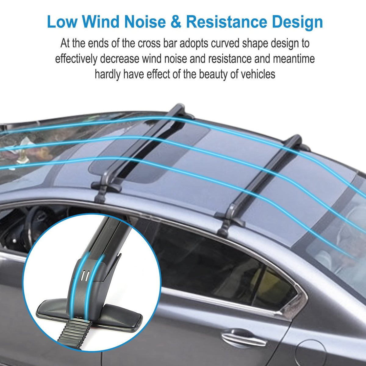 Universal Car Roof Rack Cross Bar, Imountek 43.3in Aluminum Alloy Crossbar with Anti-Theft Lock for Bike Kayak Cargo Luggage, 2 Pieces