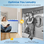 Dawmilon 28lbs Portable Twin Tub Washing Machine with Drain Pump, Compact Laundry Washer for Apartments, Dorms, Blue